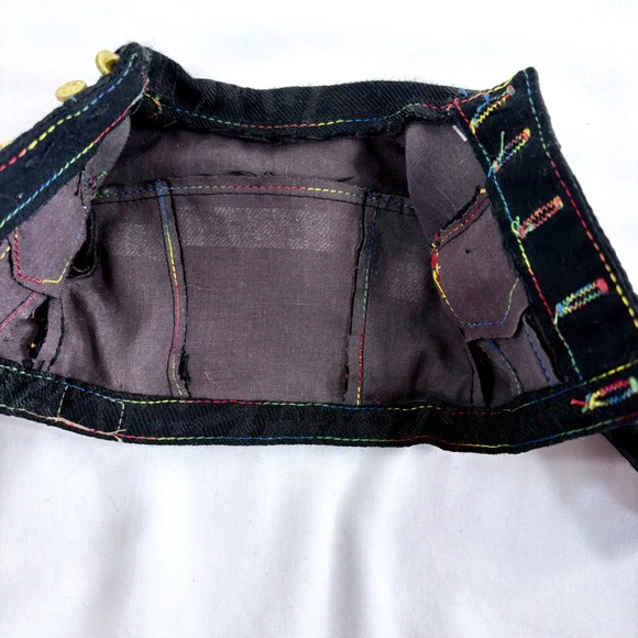 Rainbow High Black Denim Doll Jacket Multi Color Stitching Gold Buttons 24" - Picture 5 of 5